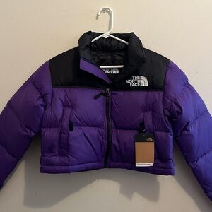 The North Face Cropped Purple Puffer Jacket XS